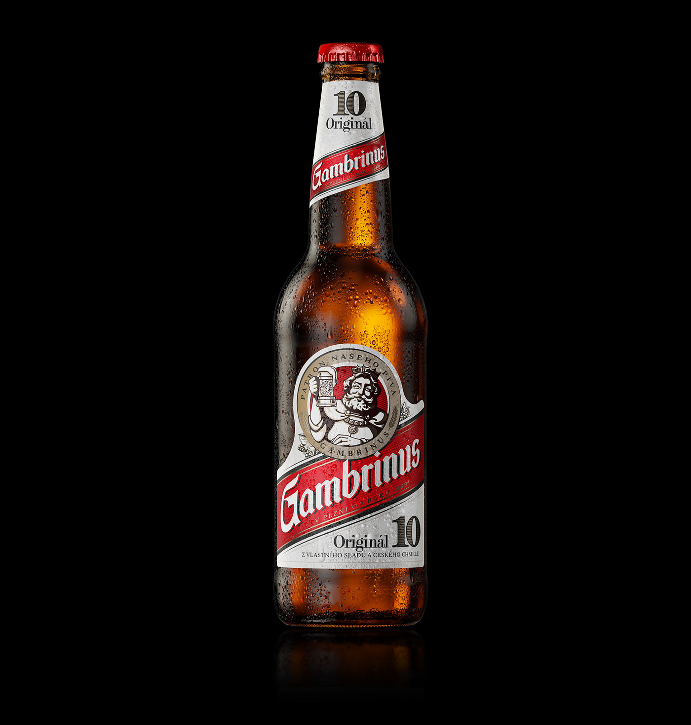 Glass rendering，cgi，The wine bottle，Gambrinus，