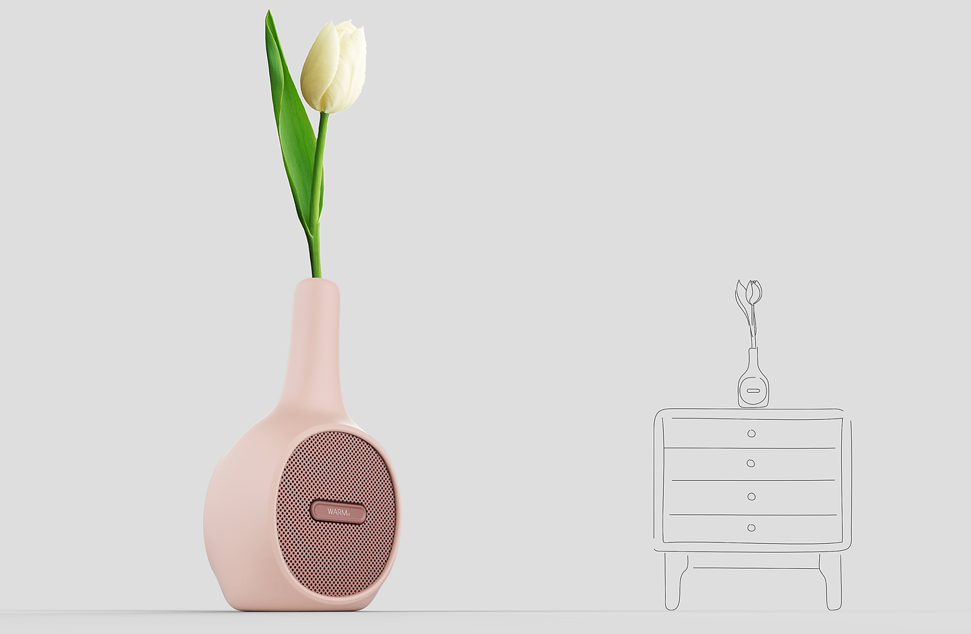 loudspeaker box，Creative products，Household products，Electronic vase，product design，