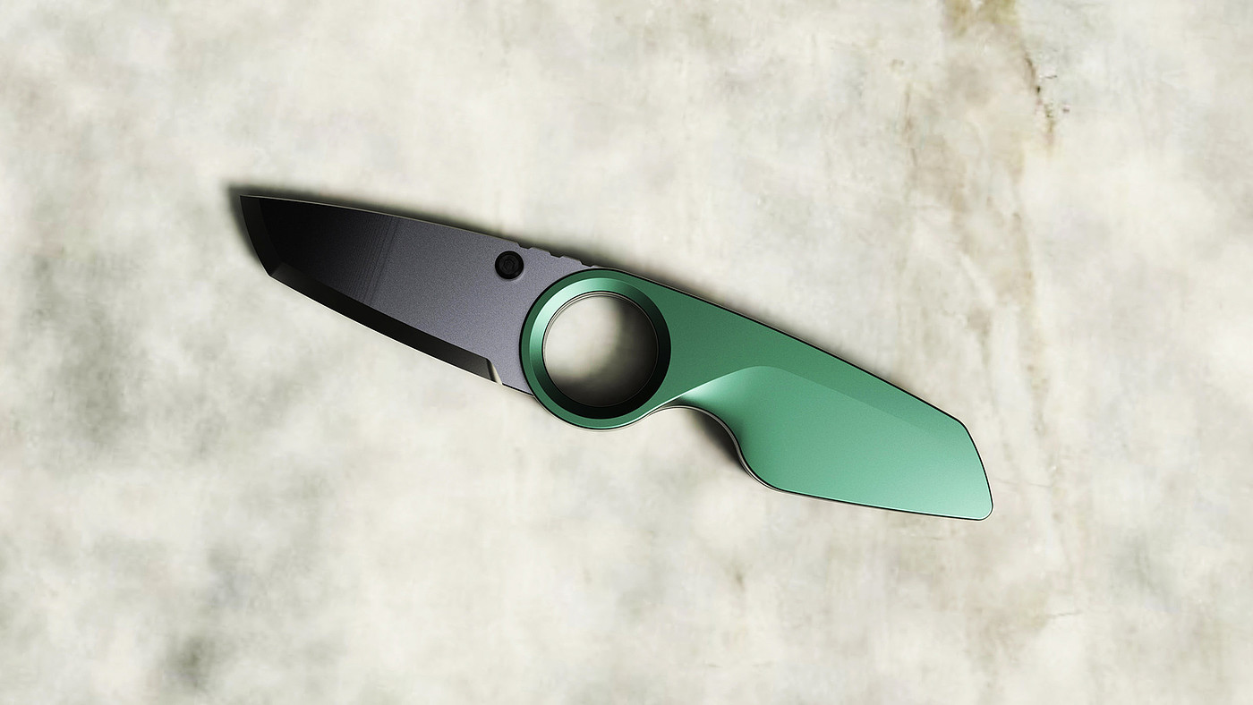 Folding Knife，Tool knife，green，Metal，