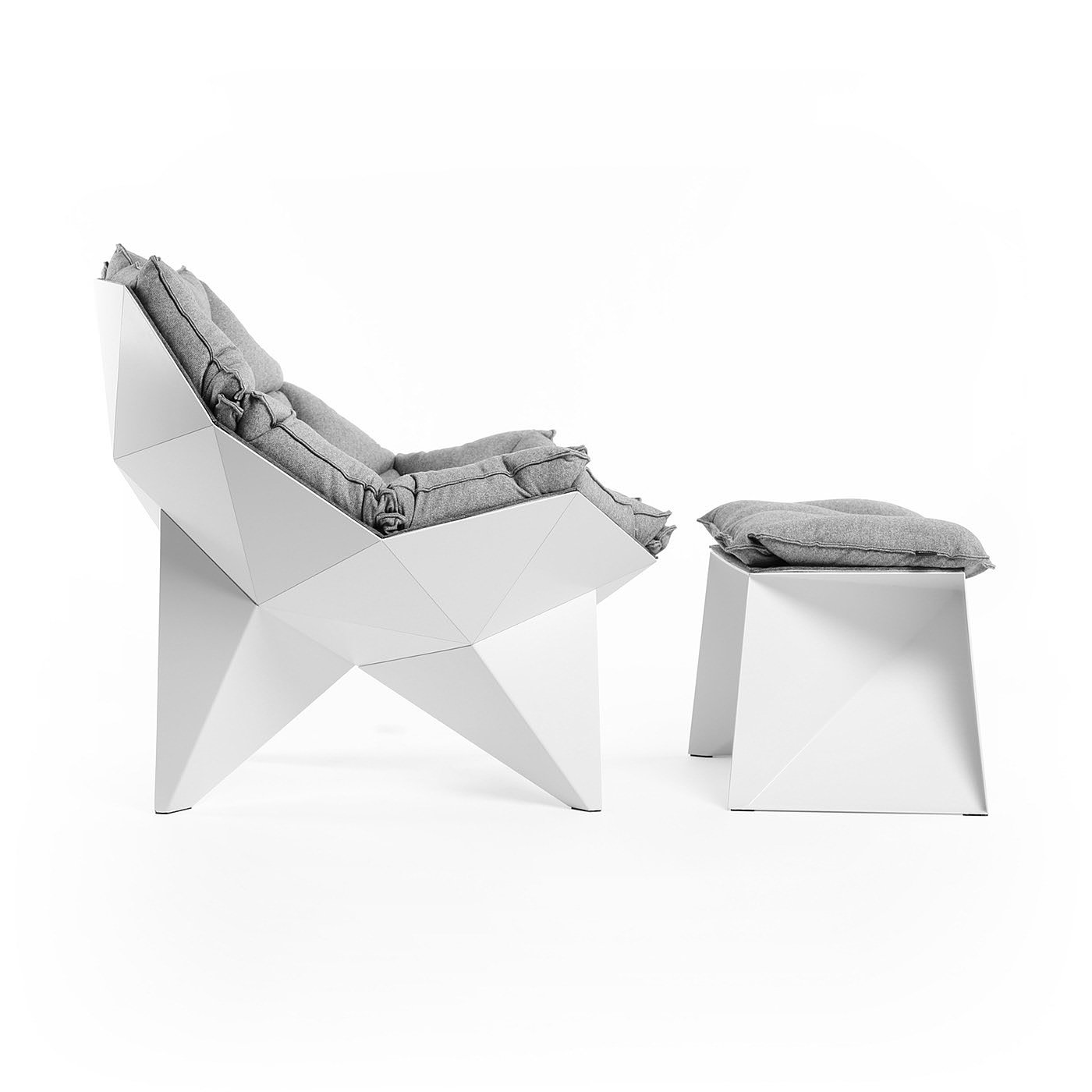 白色，休息椅，Q1 lounge chair，