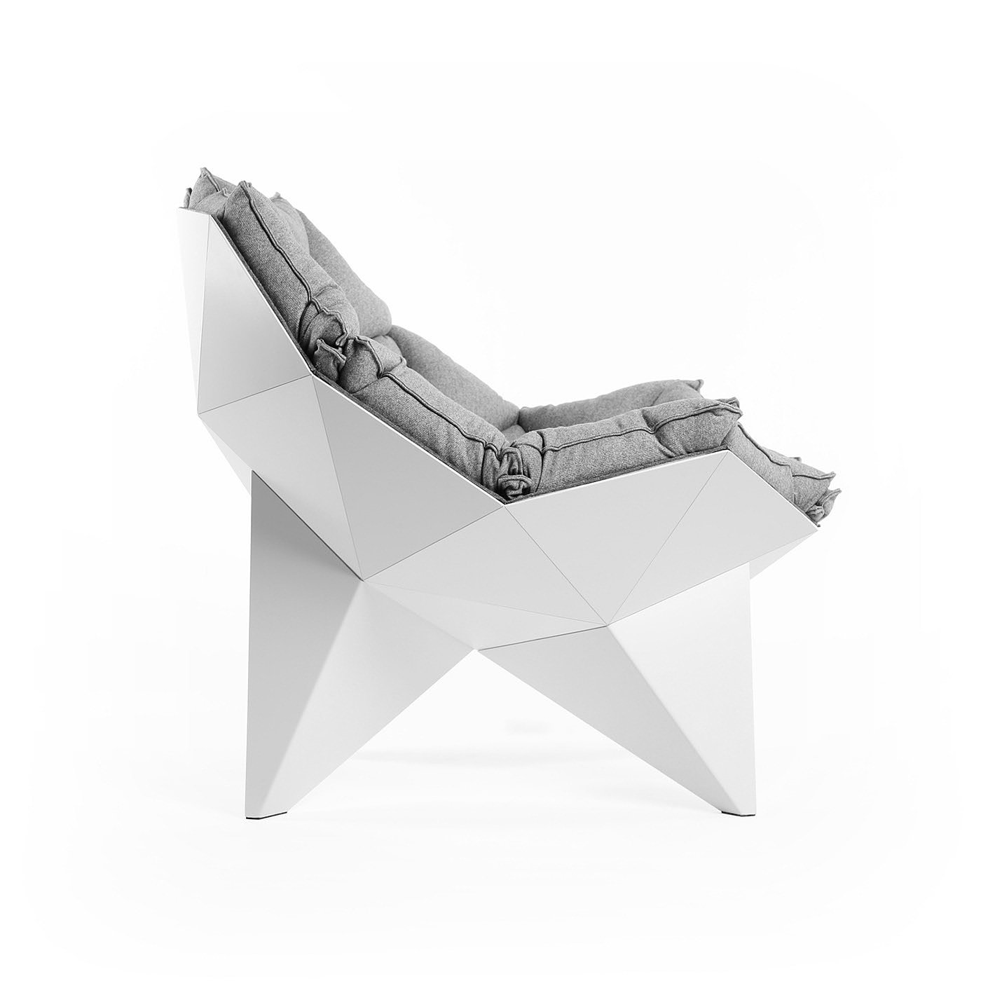 白色，休息椅，Q1 lounge chair，