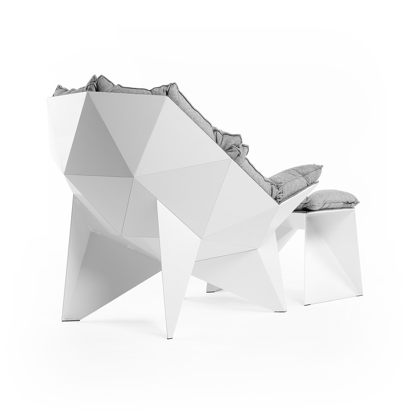 白色，休息椅，Q1 lounge chair，