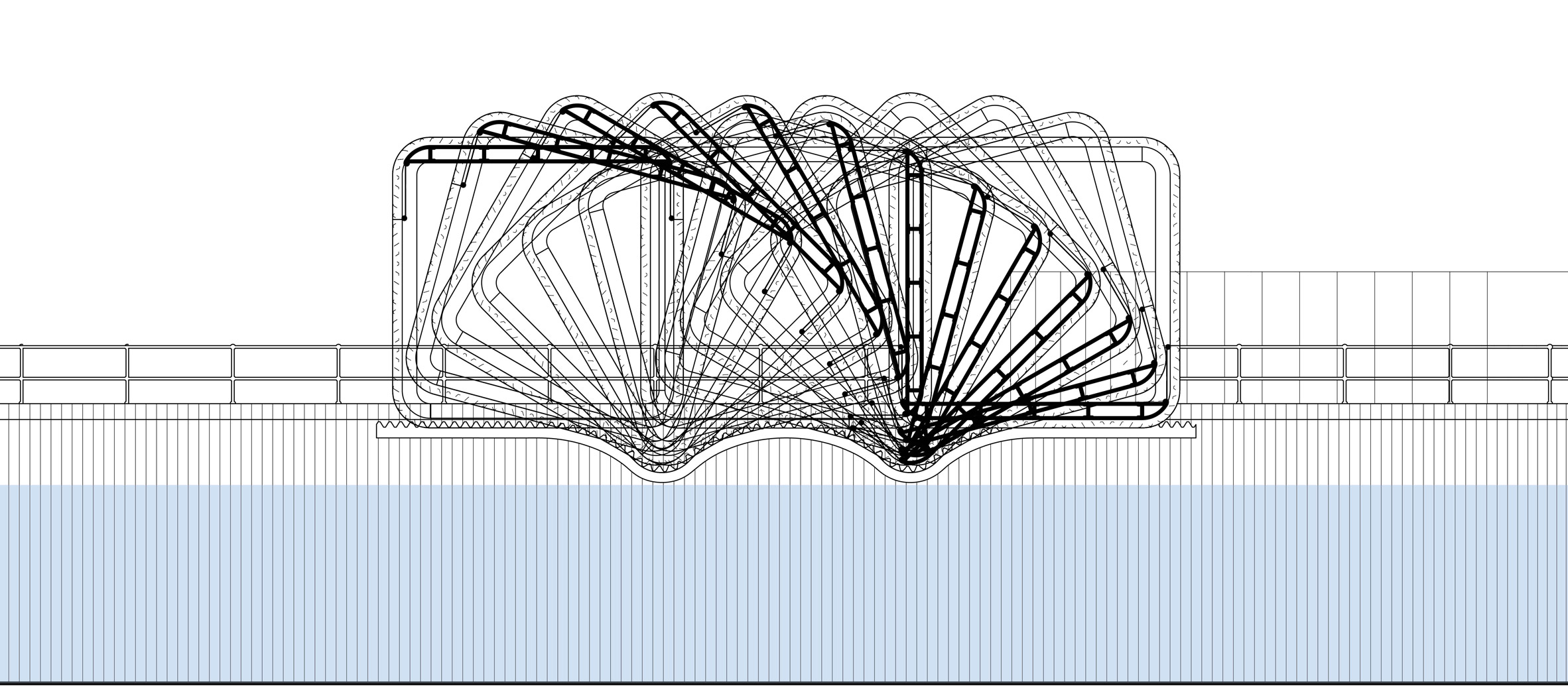 Cody wharf, East London，Randall page，Architecture，bridge，Bridge，steel bridge，Rolling bridge，