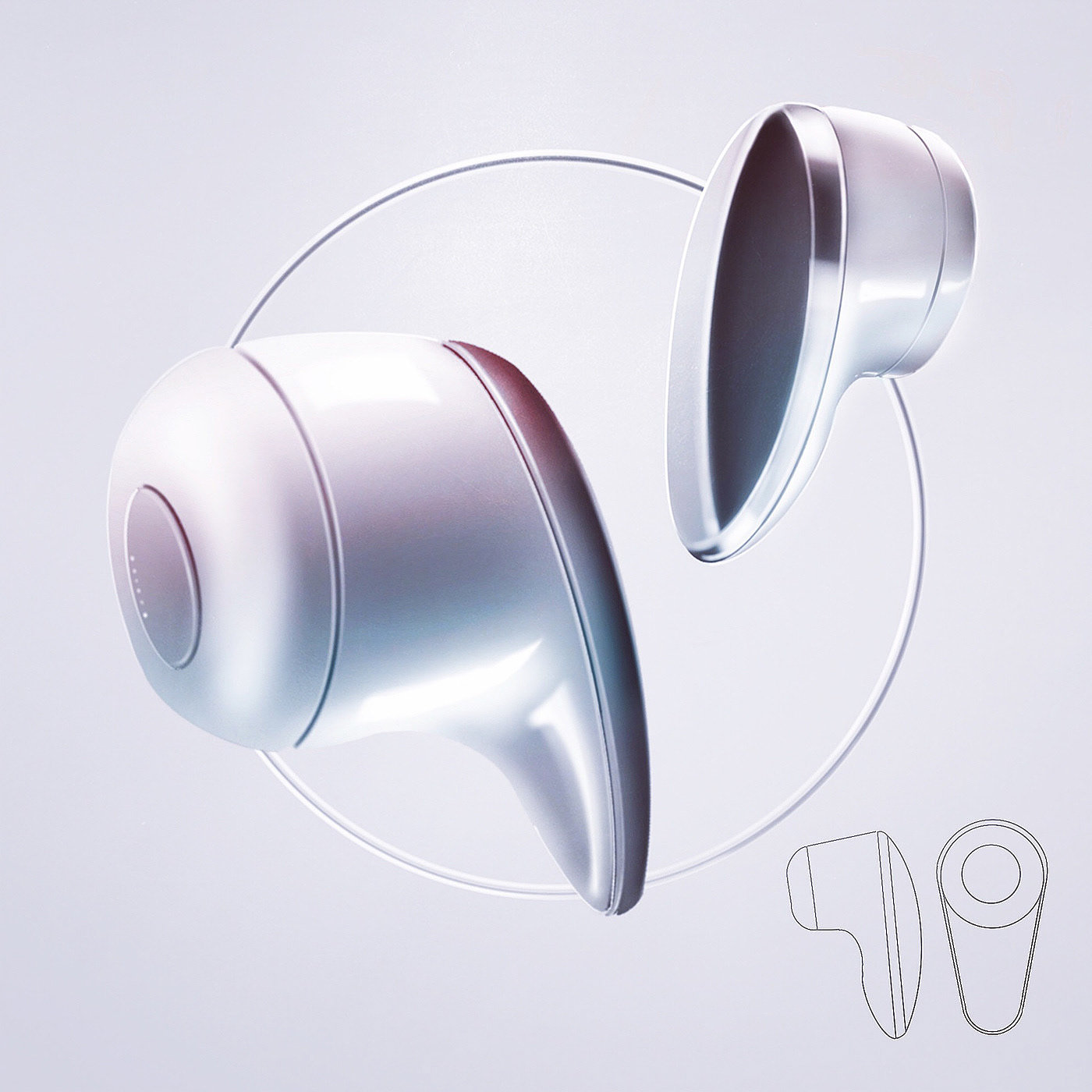 logitech，conceptual design，Wireless headset，Bubbles，