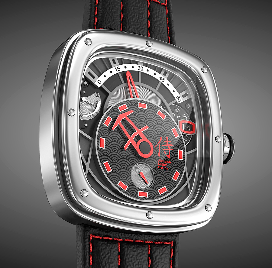 black，Watch design，Samurai，