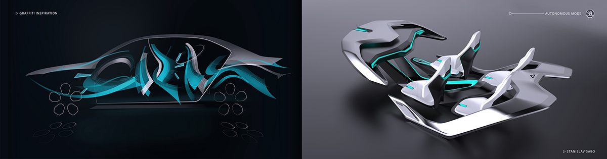 Concept Car，SKODA，Sports car，Interior，