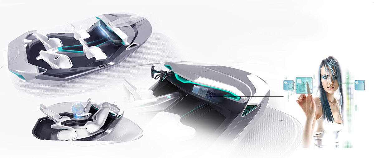 Concept Car，SKODA，Sports car，Interior，