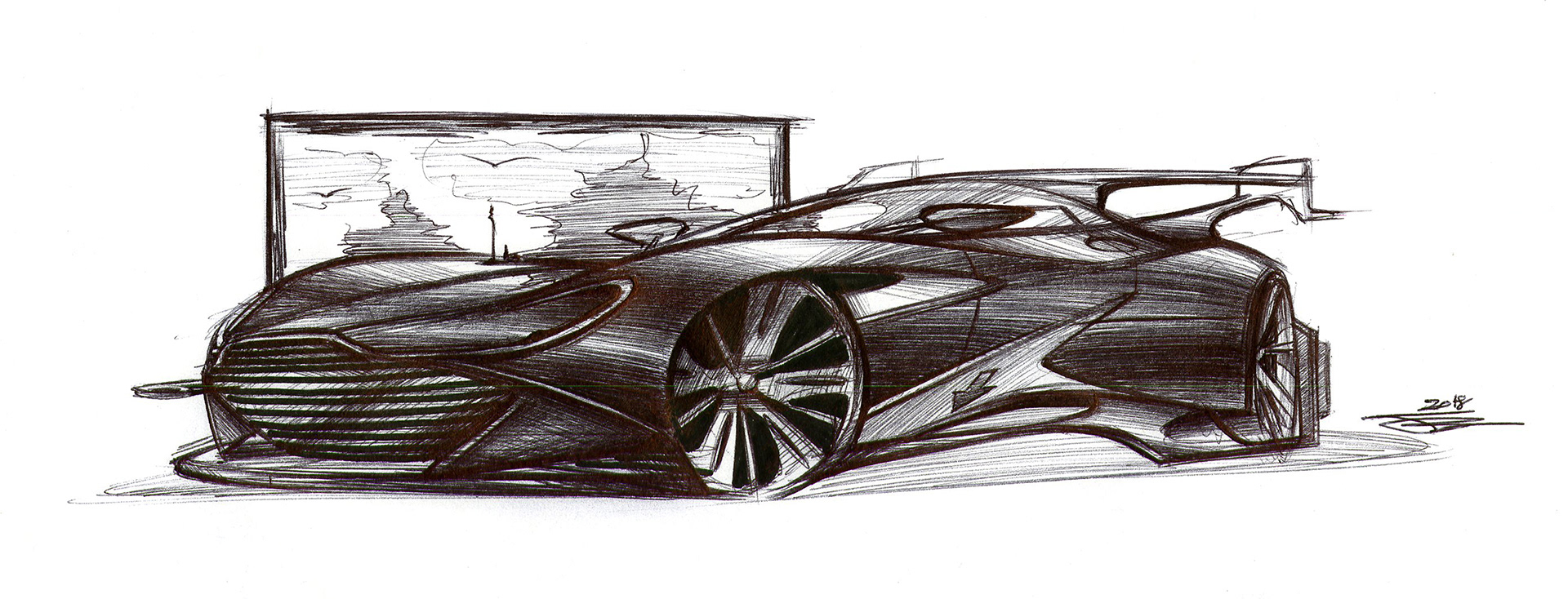Automobile design sketch，Architecture，Automatic design，illustration，industrial design，