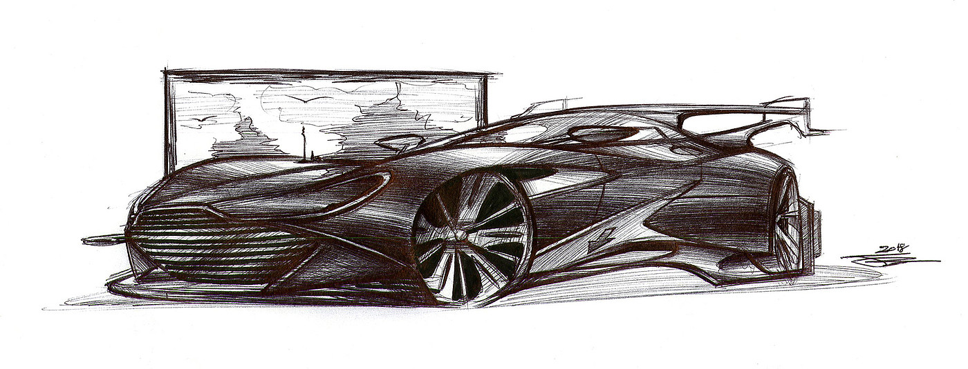 Automobile design sketch，Architecture，Automatic design，illustration，industrial design，