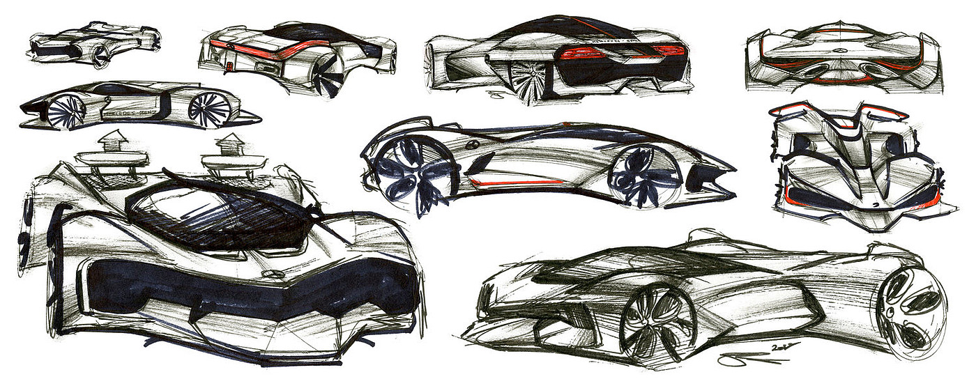 汽车设计草图，建筑，自动化设计，插图，工业设计，