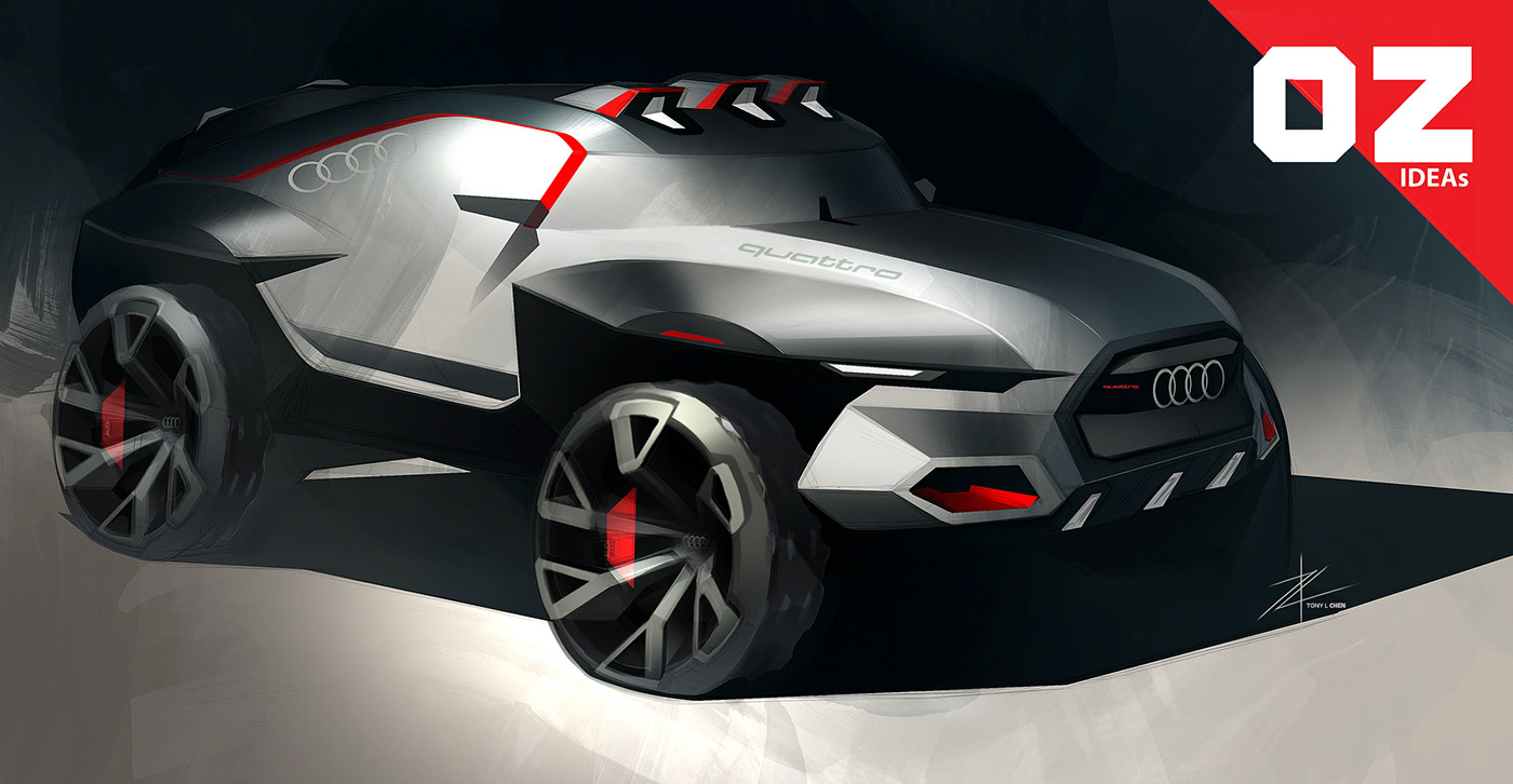 automobile，audi，Hand drawn，Typesetting，Quattro，