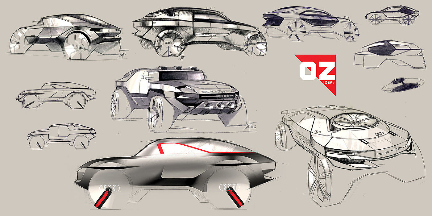 automobile，audi，Hand drawn，Typesetting，Quattro，