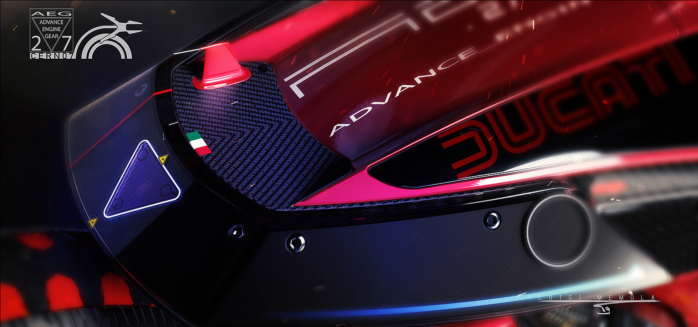 红色，自动化设计，数码艺术，AEG27 CERN07杜卡蒂，高性能摩托赛车，摩托车，