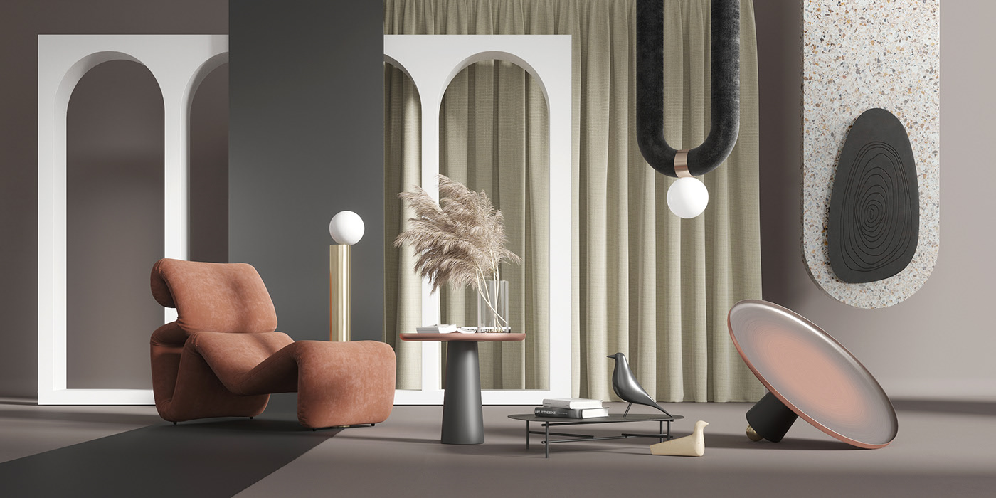 Interior design，color，horizon，