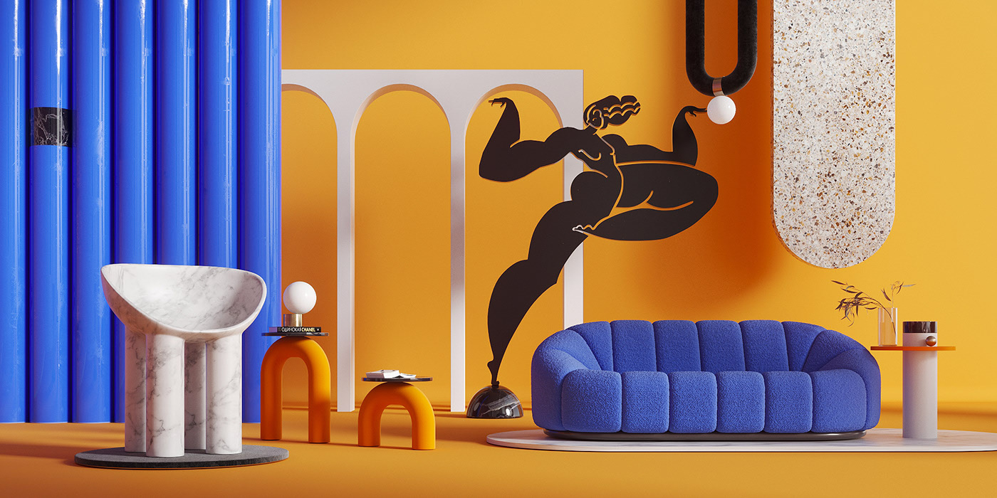 Interior design，color，horizon，