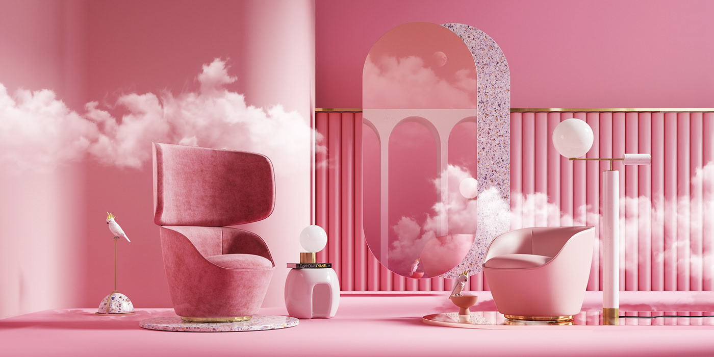 Interior design，color，horizon，