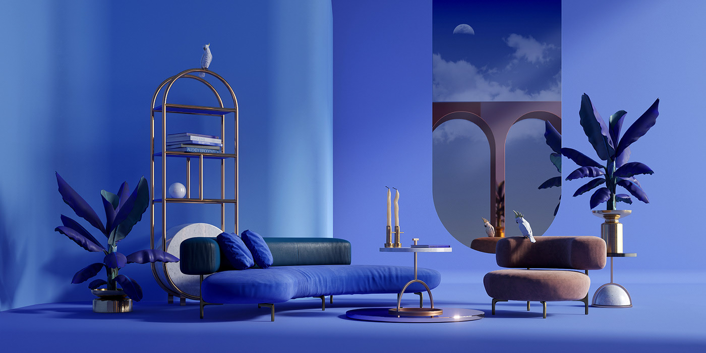 Interior design，color，horizon，