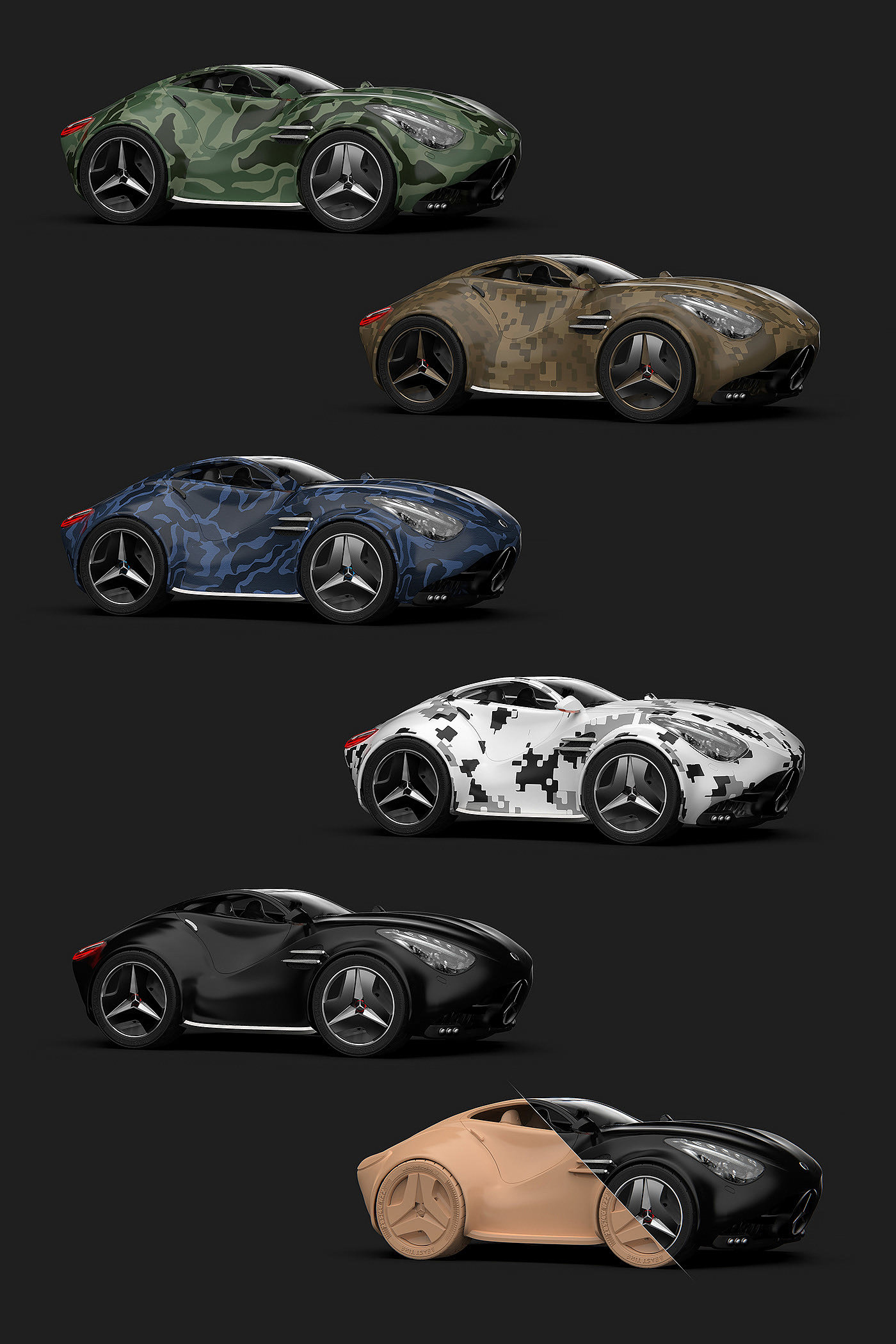 vehicle，Multicolor，Sports car，Benz，Concept Car，