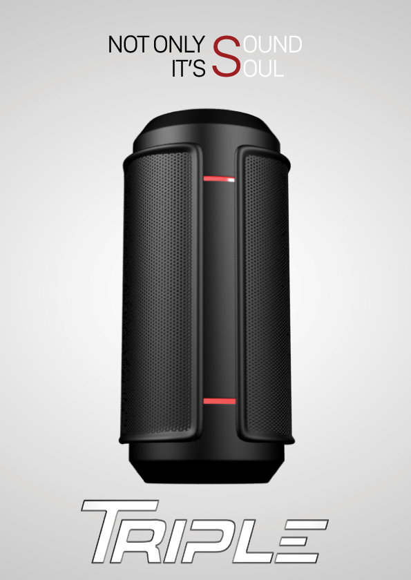 3D stereo sound，TVC，Triple speaker，loudspeaker box，