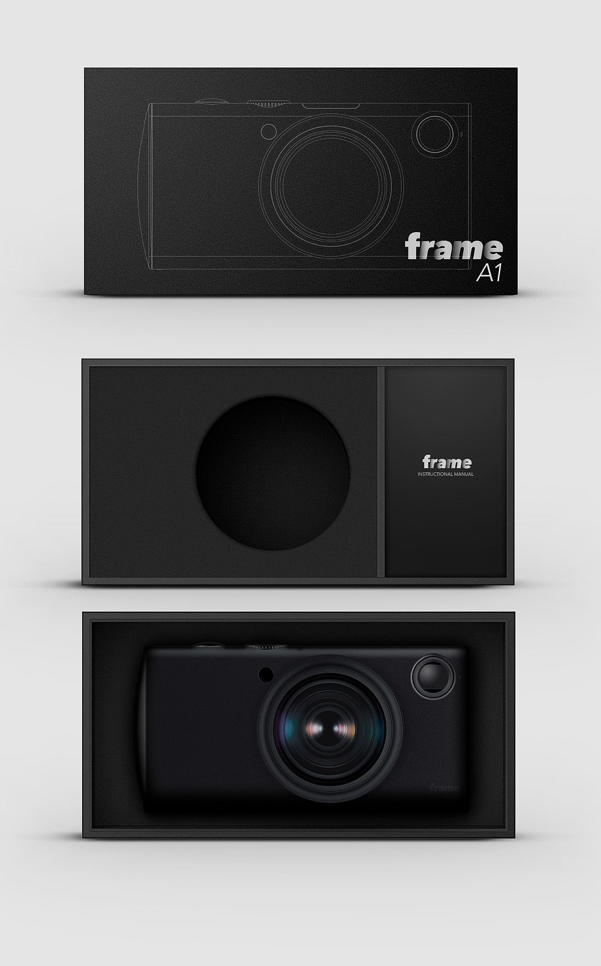 黑色，相机设计，FRAME Camera，