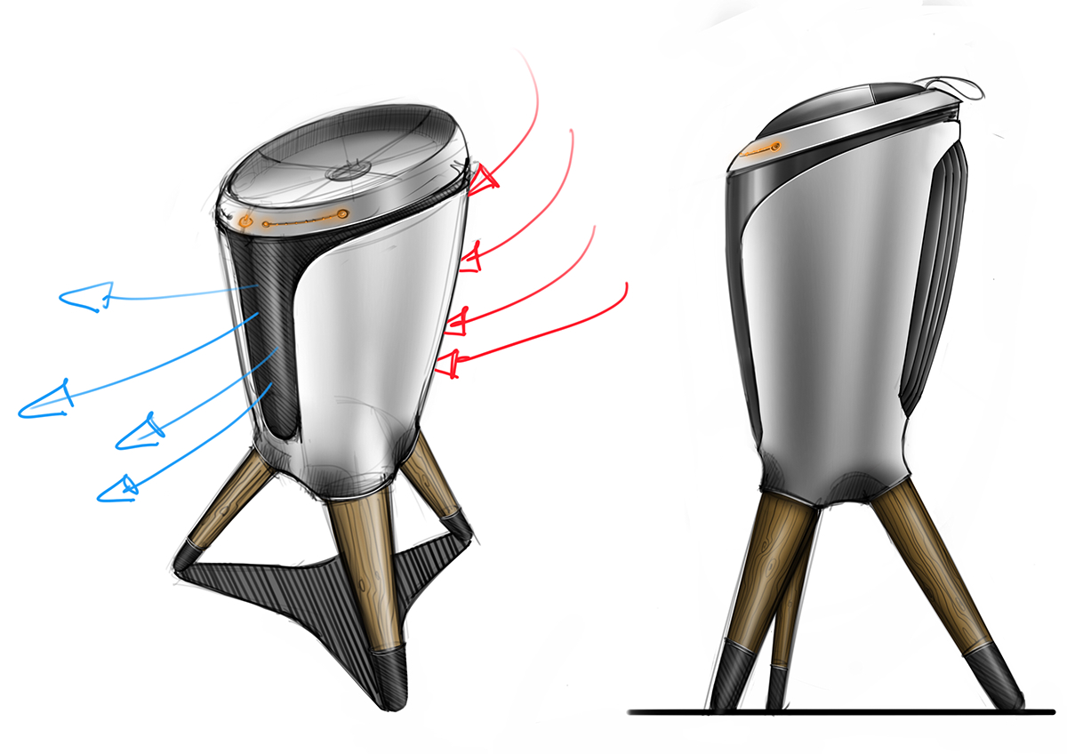 Hand drawn，Ubee ，Hand drawn car，trash can，Modeling design，