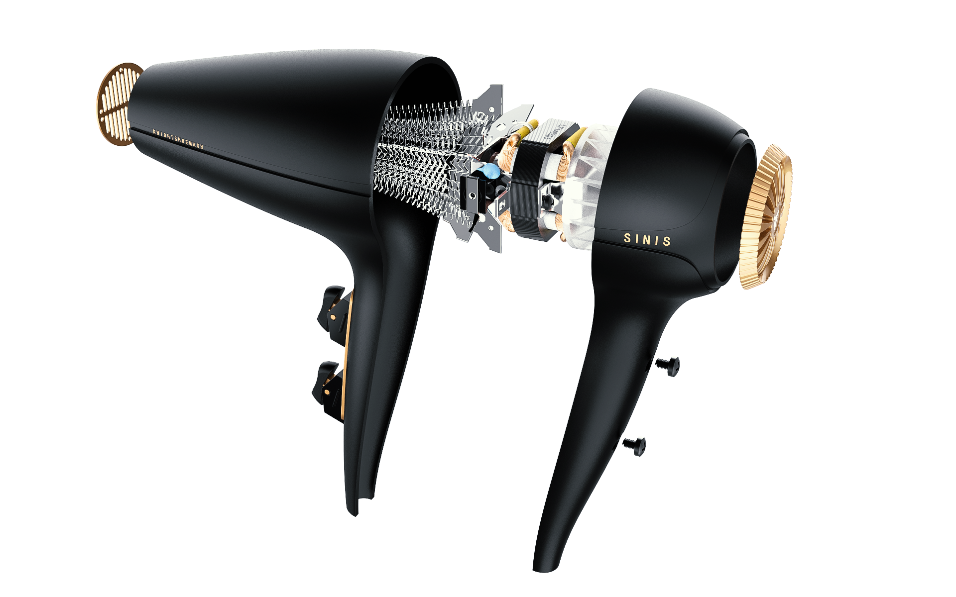 Shoemach ，hair drier，product design，Black gold，
