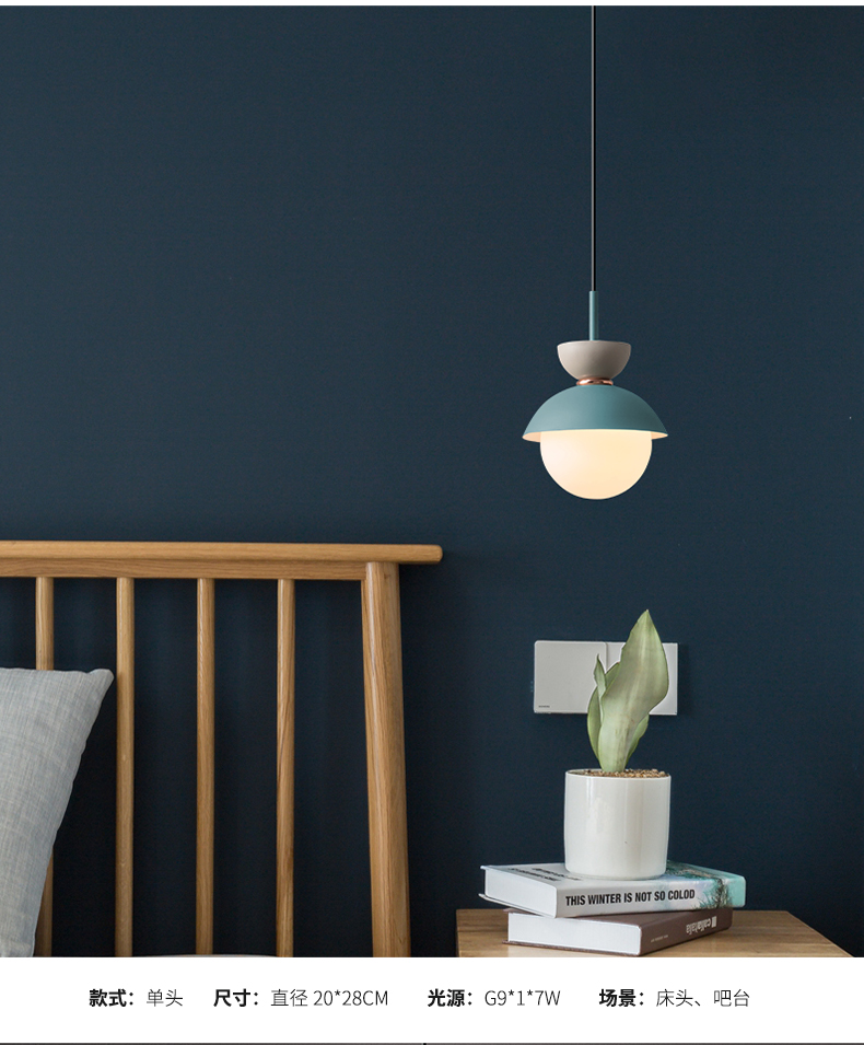 Chandelier, single hanging, simple, Nordic, modern，