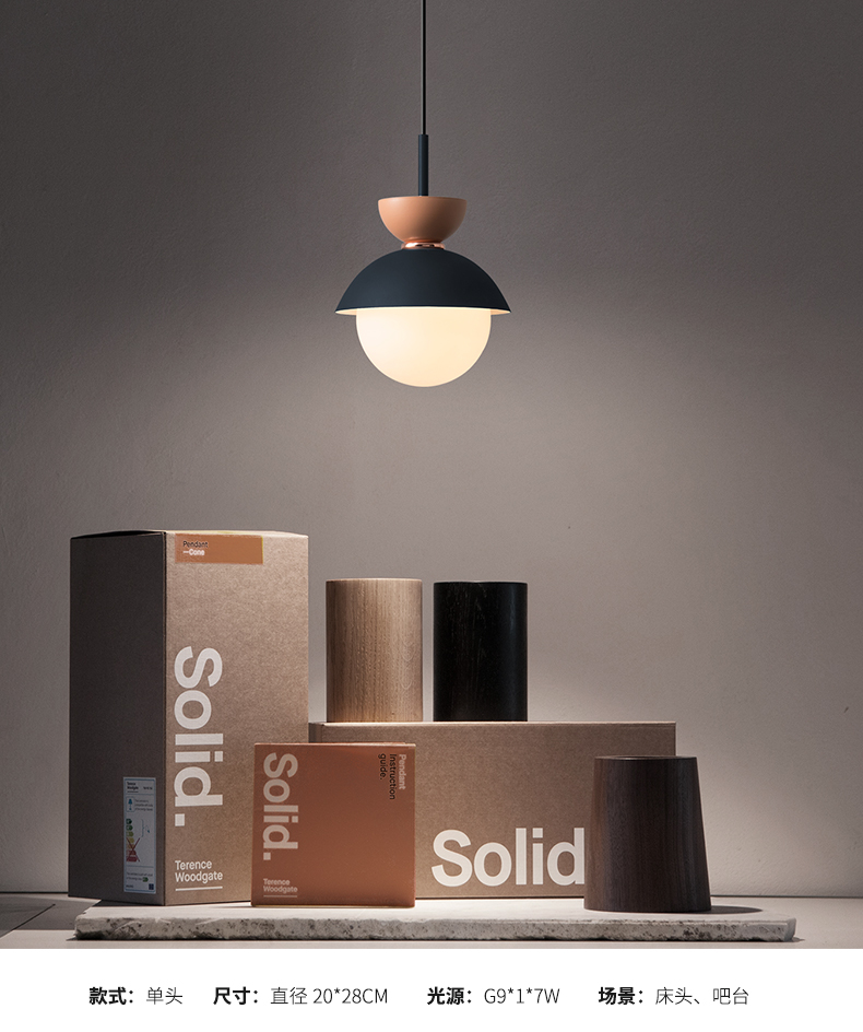 Chandelier, single hanging, simple, Nordic, modern，