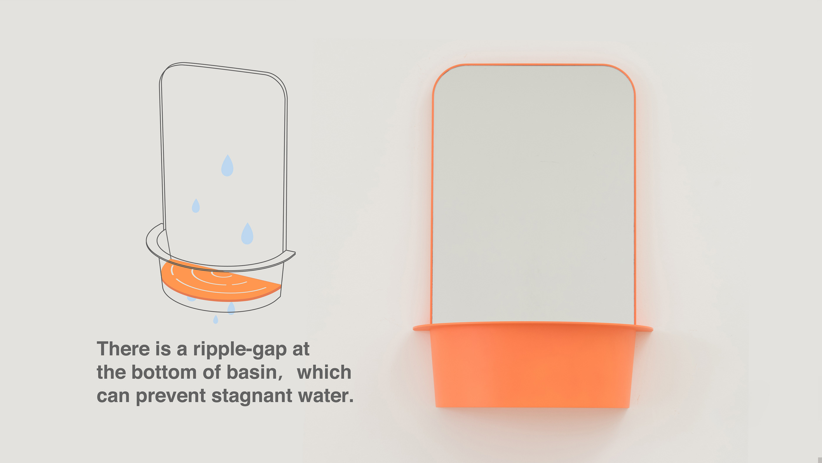 orange，mirror，Flow-bathroom mirror，