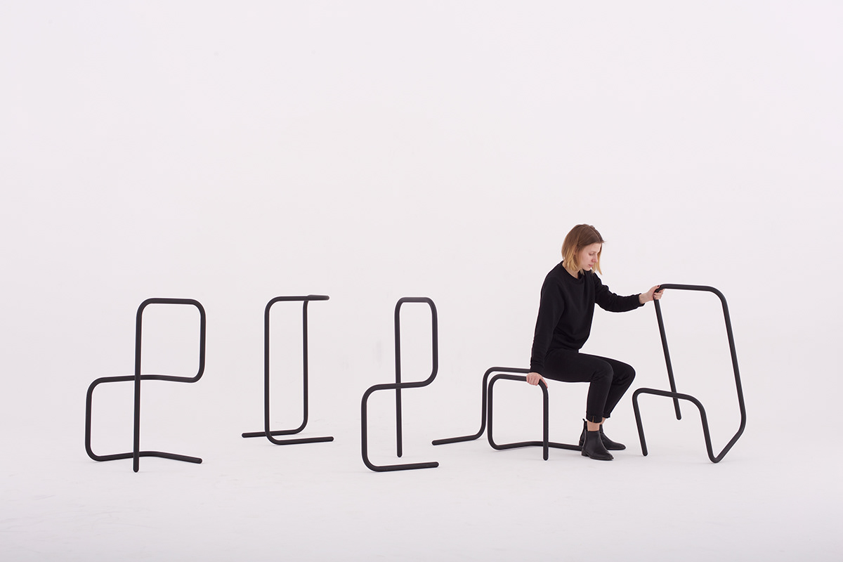 3D line，frame，chair，furniture，