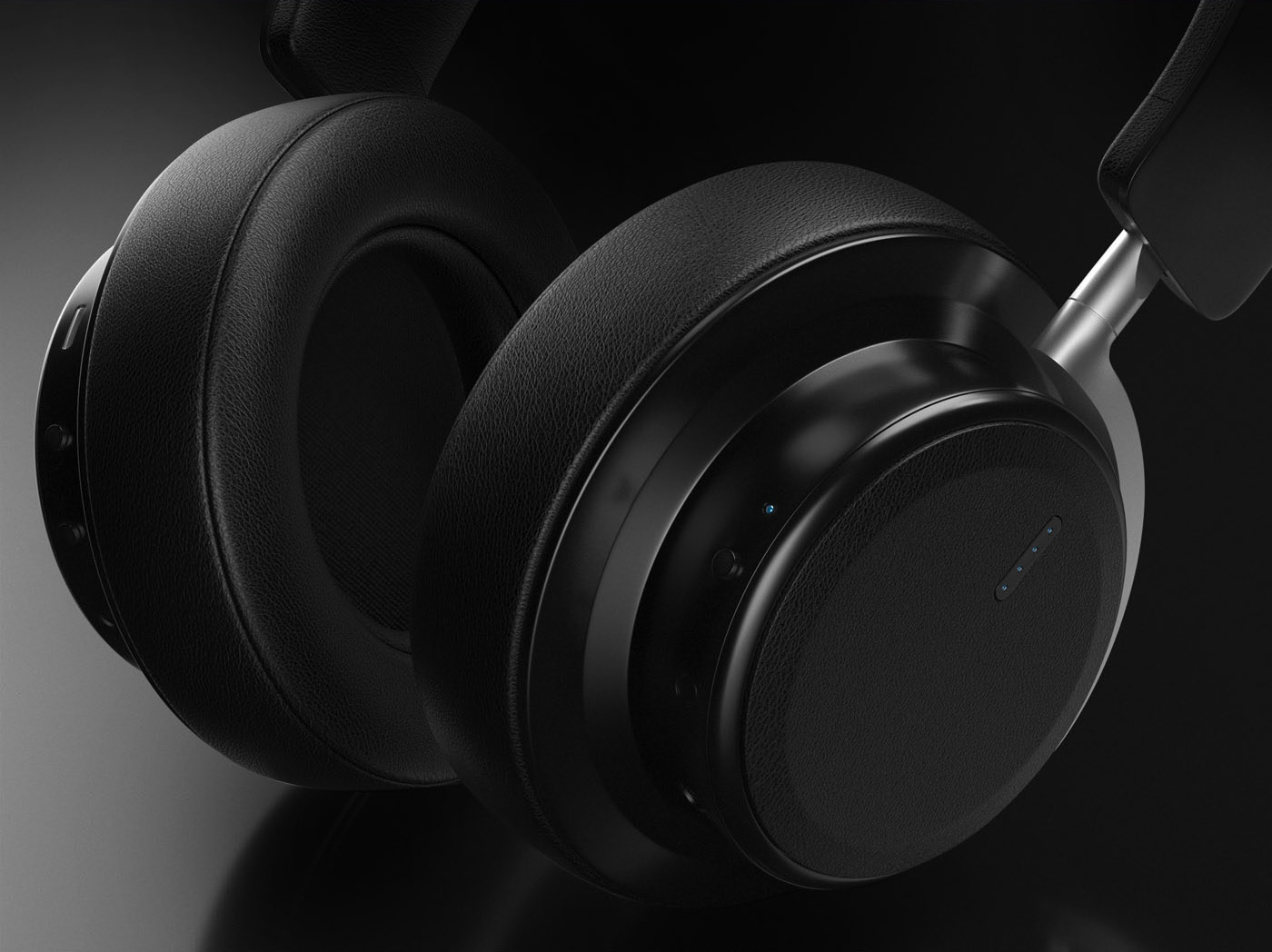 black，Render，modeling，packing，Wireless headset，