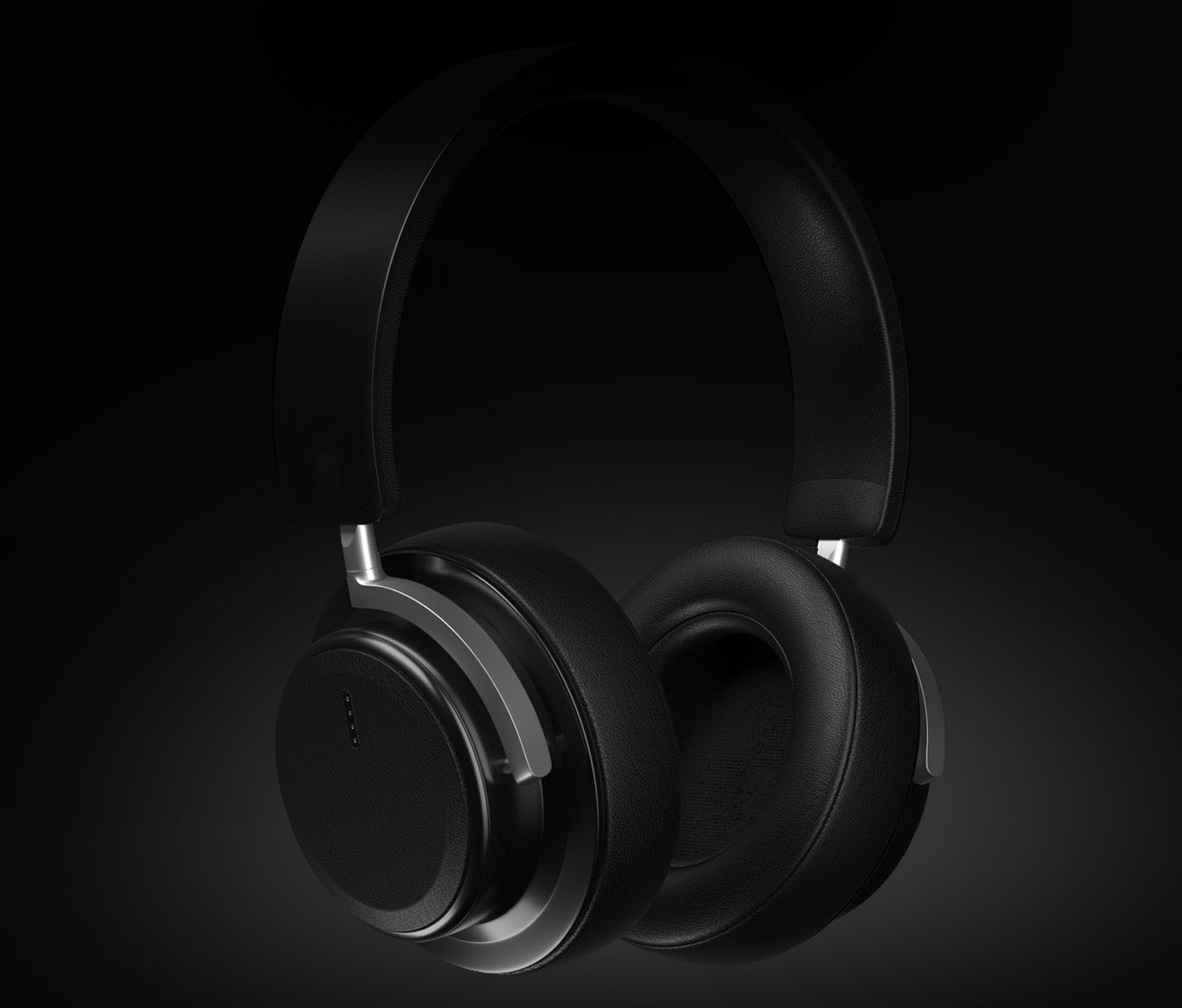 black，Render，modeling，packing，Wireless headset，