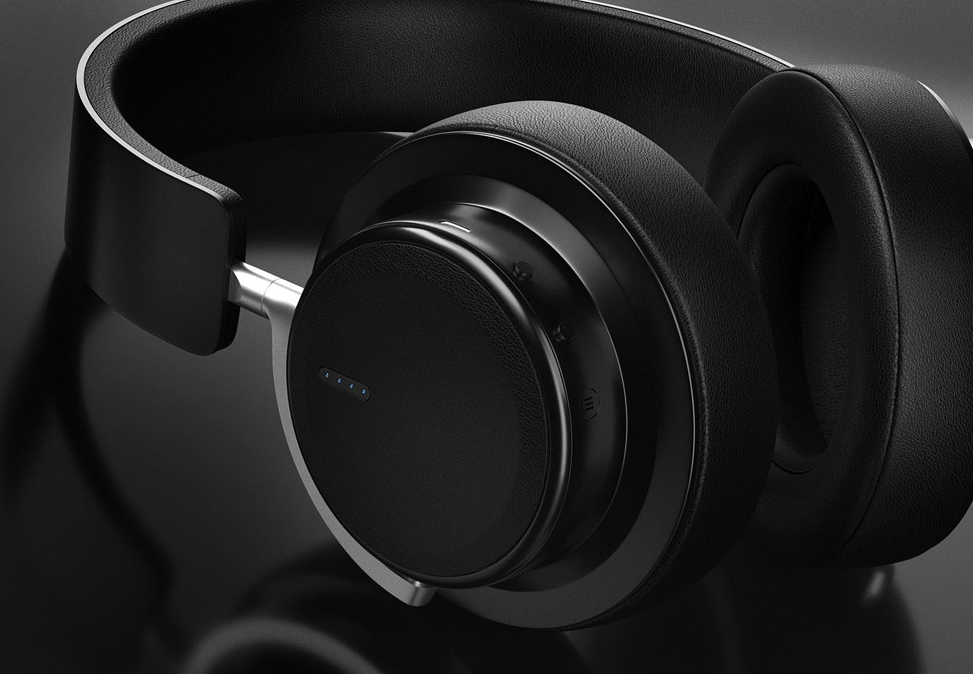 black，Render，modeling，packing，Wireless headset，