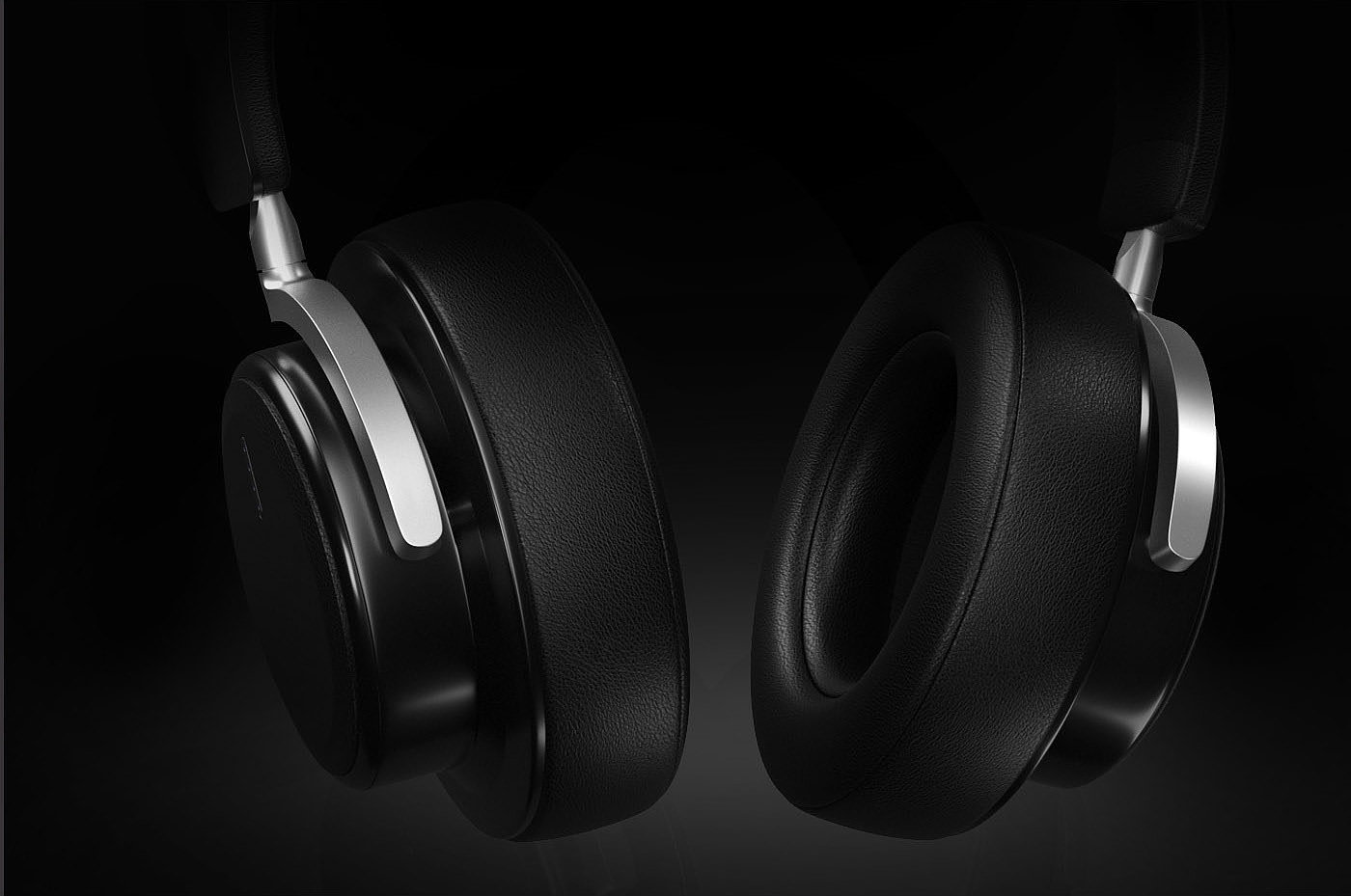 black，Render，modeling，packing，Wireless headset，