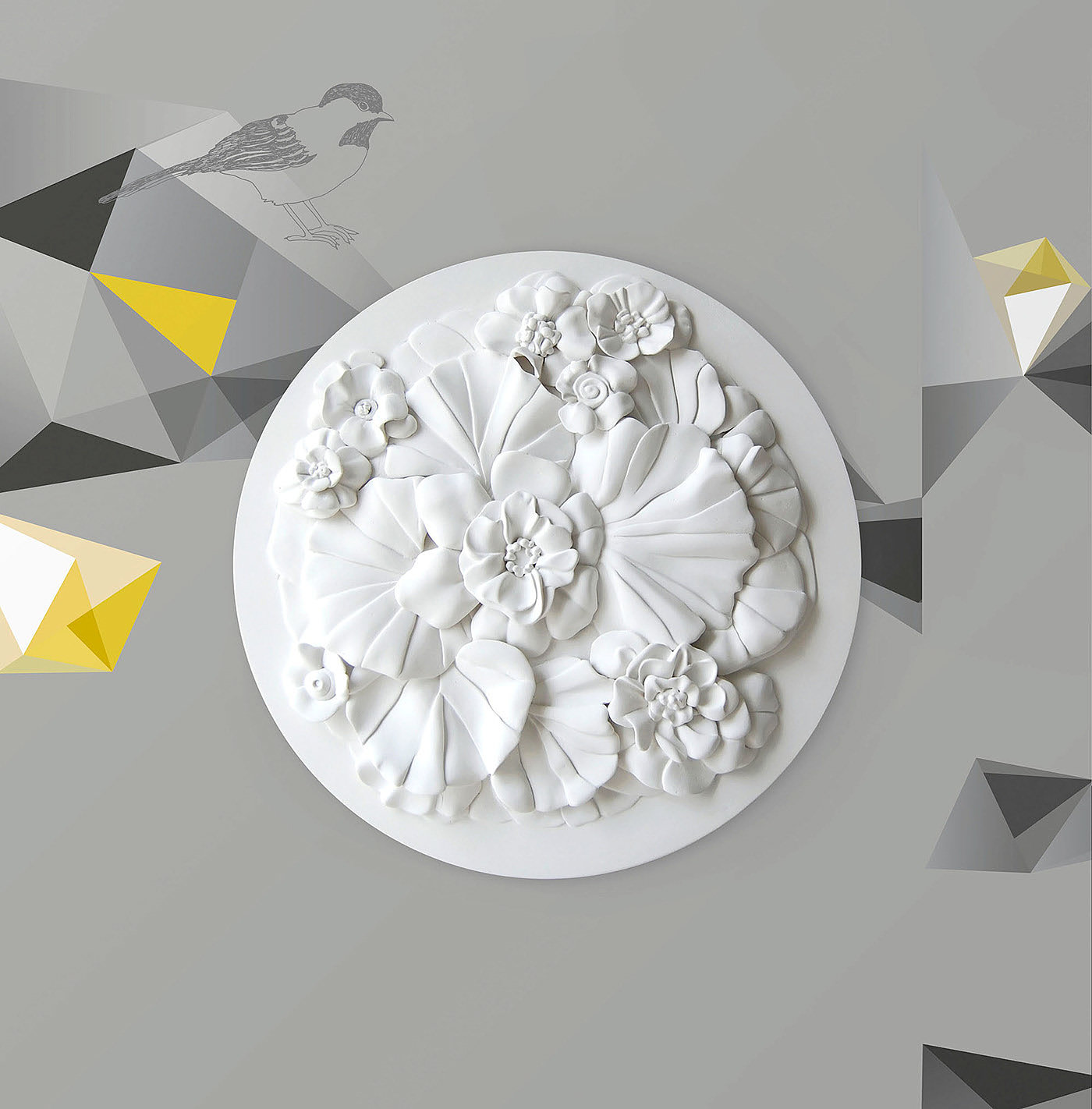 Sculpture，Plaster，Handmade，Interior decoration，