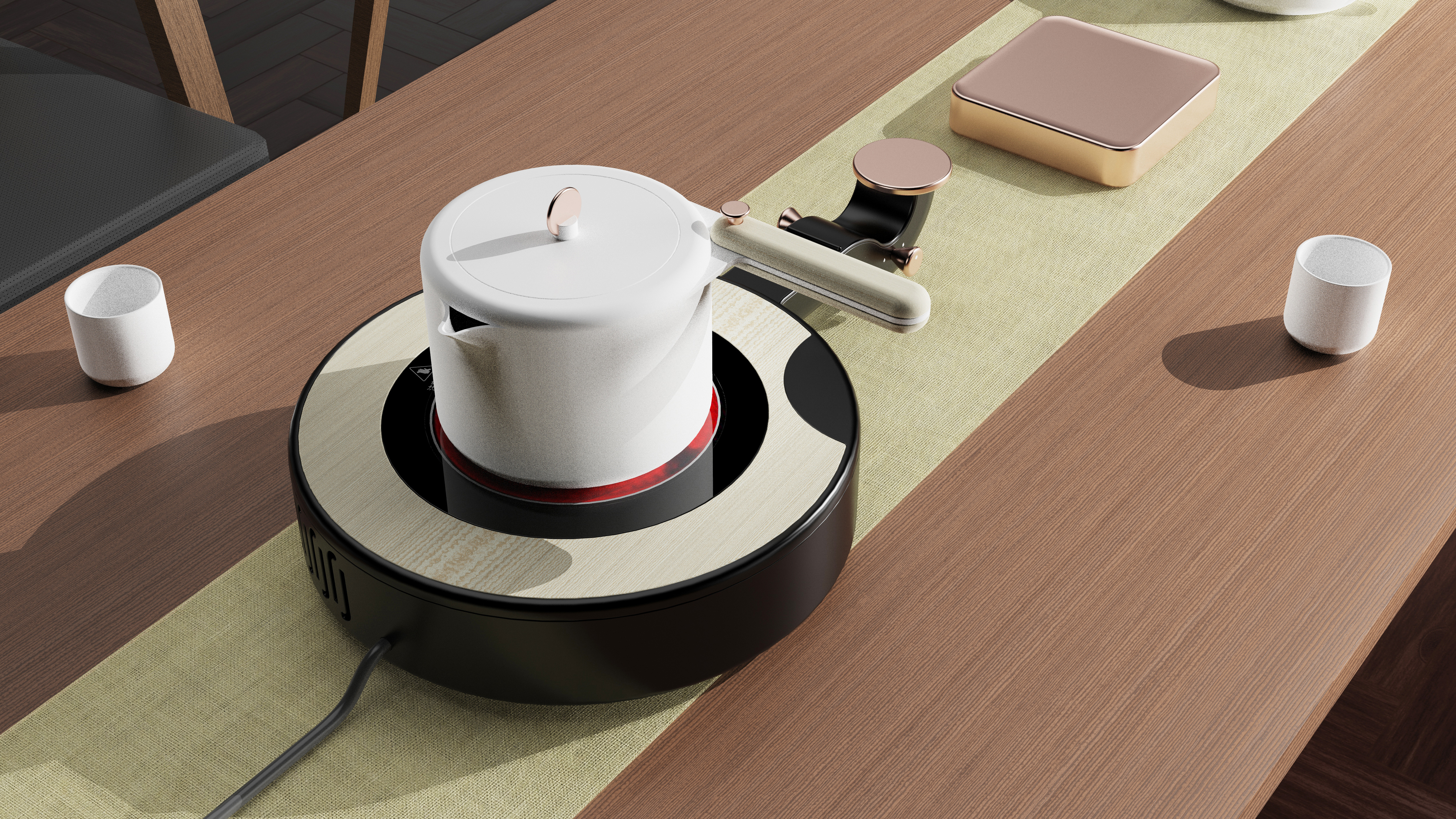 Radiant-cooker，Moon Guitar，stove，tea set，Kitchenware，tea culture，Buddhist mood，boil water，