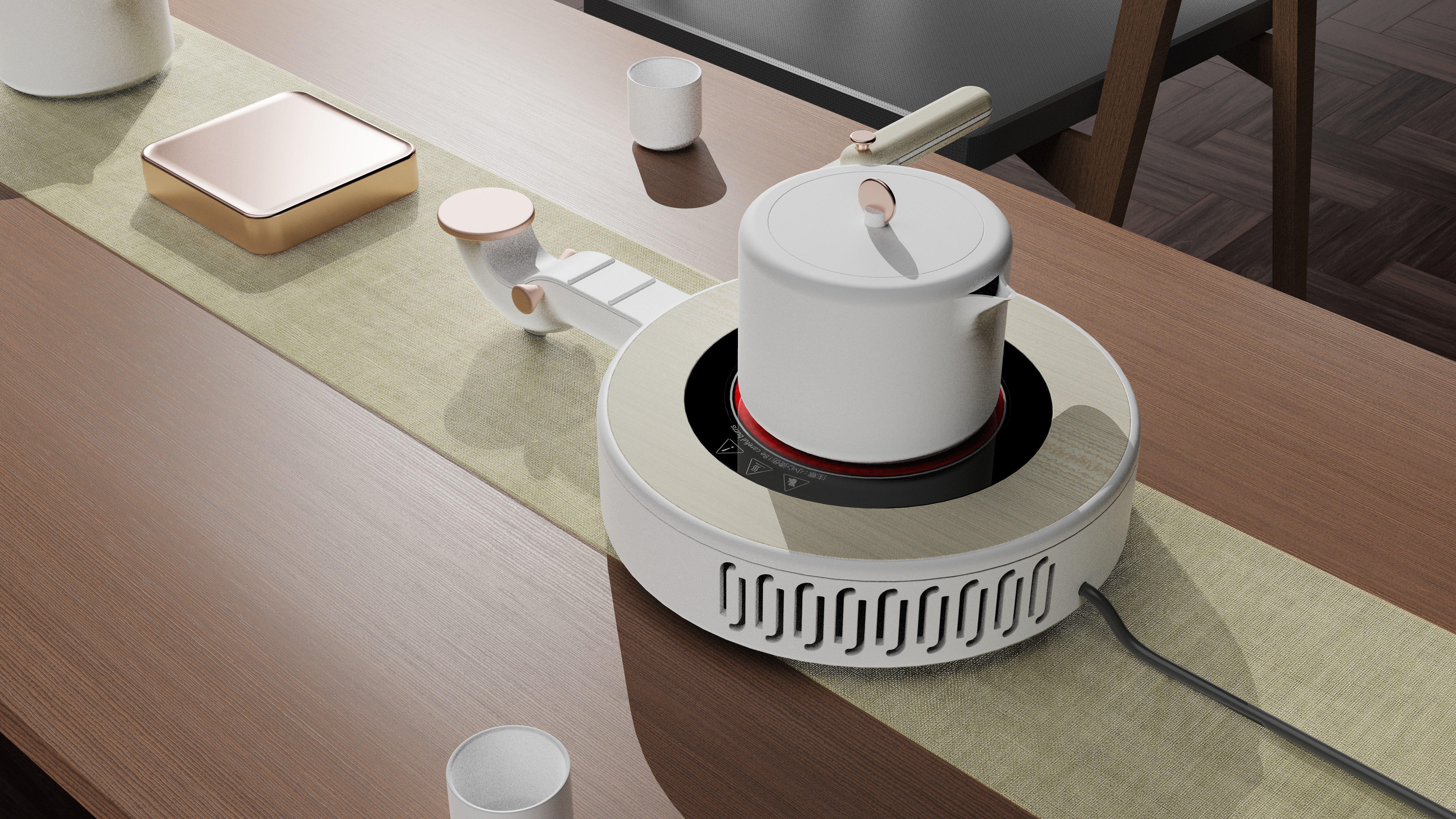 Radiant-cooker，Moon Guitar，stove，tea set，Kitchenware，tea culture，Buddhist mood，boil water，