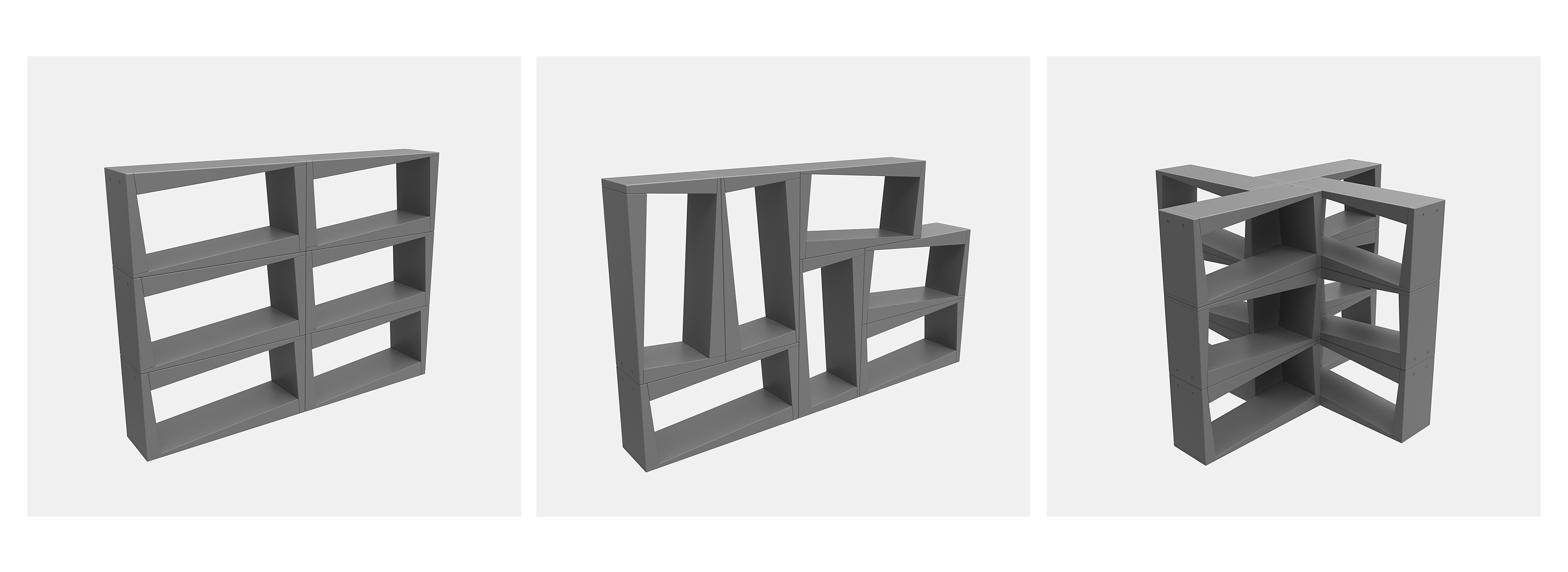 Red dot award，bookshelf，original，Minimalist，Black and white gray，Creative design，