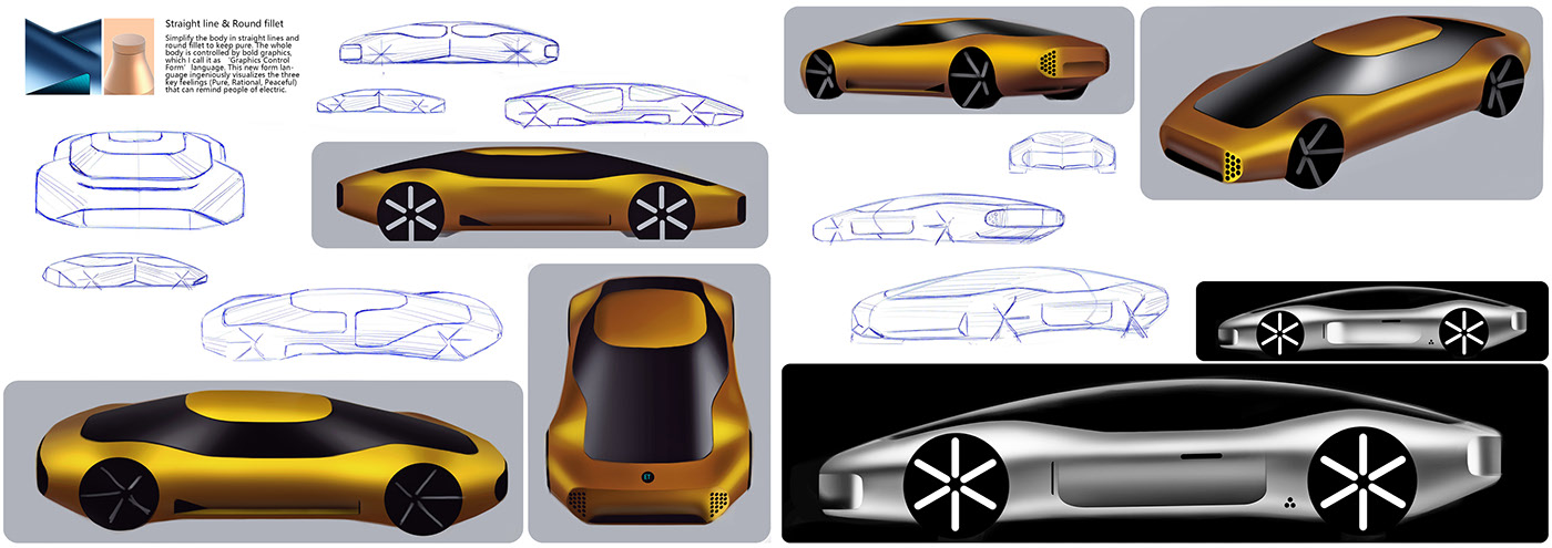 automobile，Hand drawn car，Modeling design，design sketch，