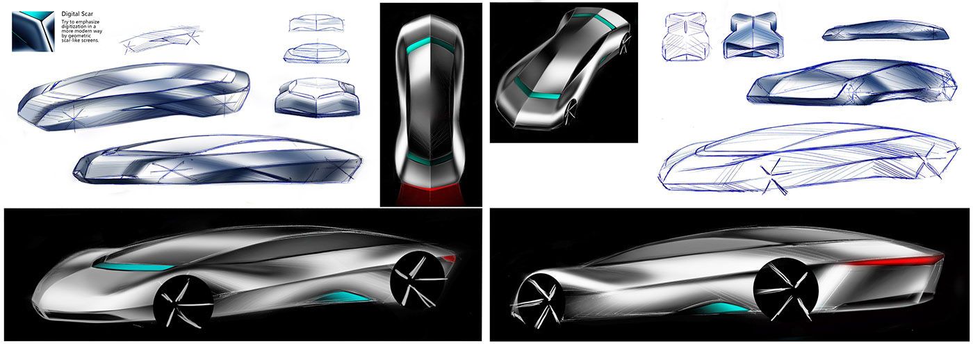 automobile，Hand drawn car，Modeling design，design sketch，