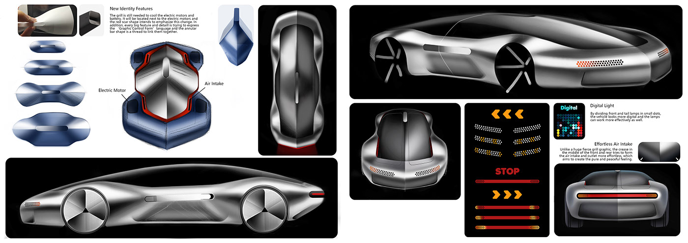 automobile，Hand drawn car，Modeling design，design sketch，