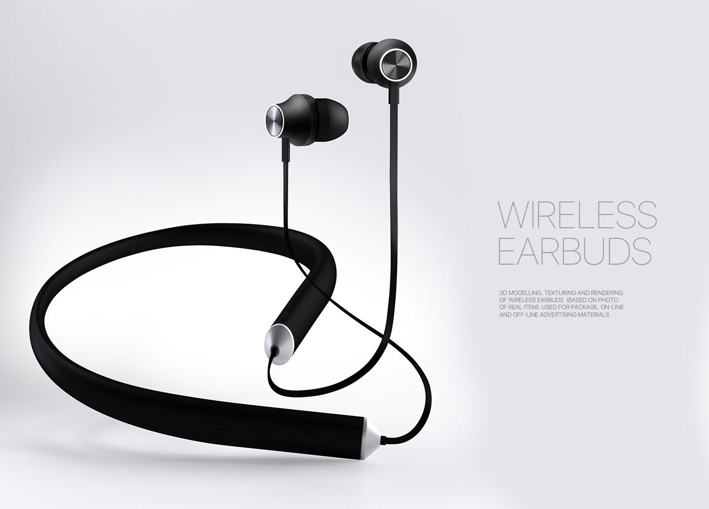 Wireless headset，modeling，texture，Render，