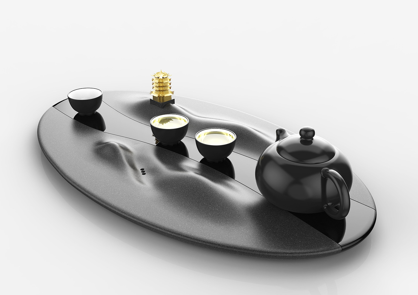 Wuhan，Cultural creation，Yellow Crane Tower，tea tray，original，tea utensils，