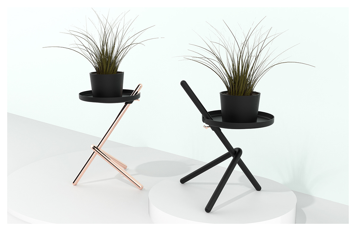 modern，a living room，Metal，furniture，Cantilevered，Table，