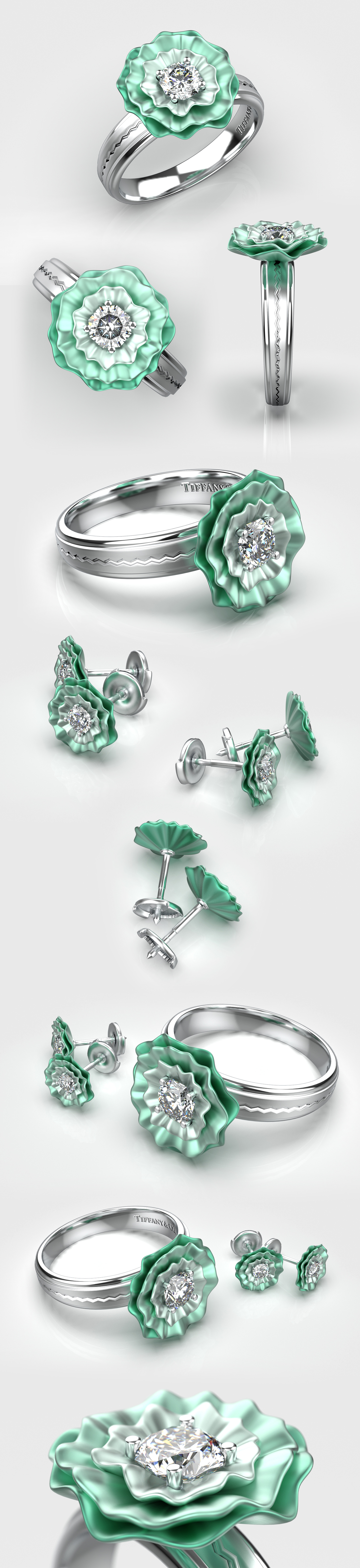 Design，jewelry，Turquoise satin，