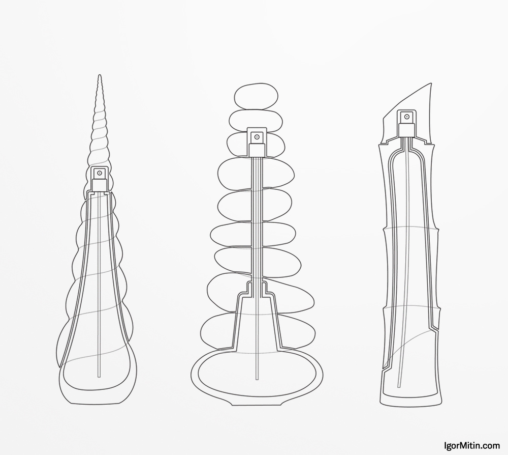 Perfume，packing，modelling，Glass bottles，Zen，