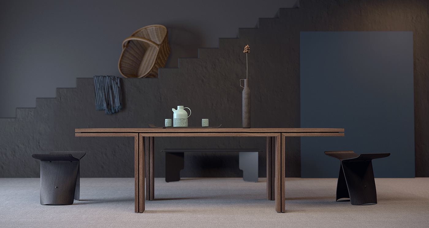 Minimalist，Wooden table，table，Tori，