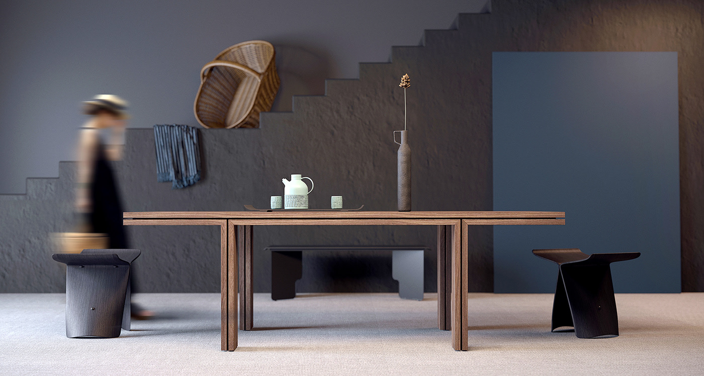 Minimalist，Wooden table，table，Tori，