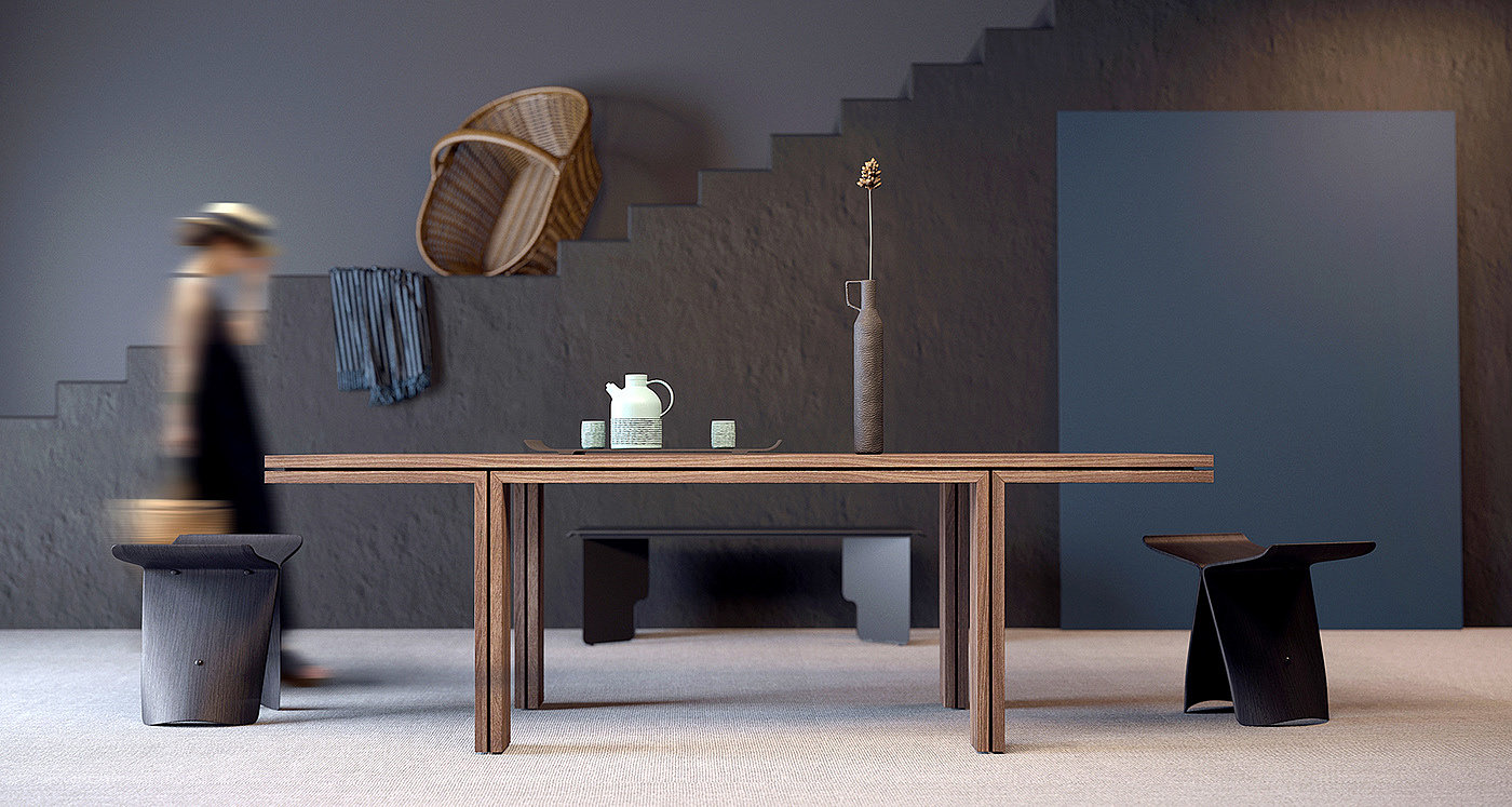 Minimalist，Wooden table，table，Tori，