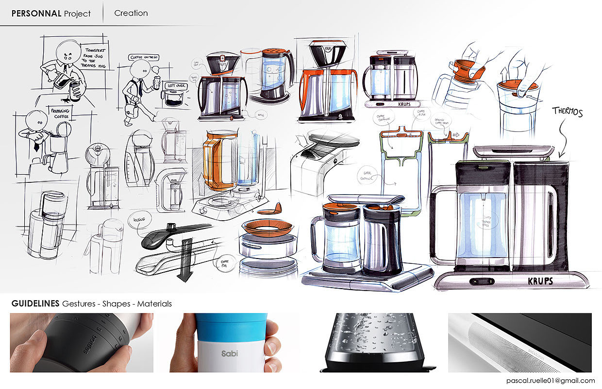 convenient，Coffee pot，Automatic water boiling，Make coffee，industrial design，